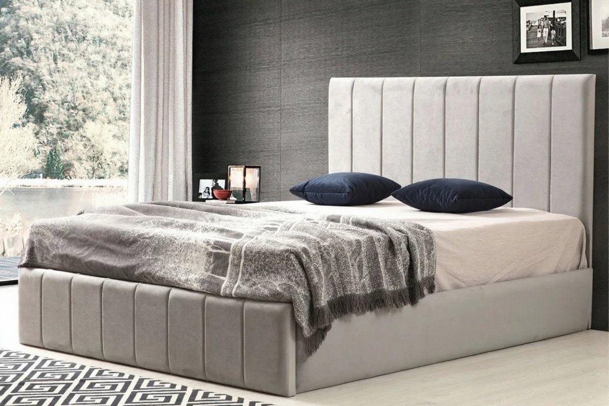 Cadre De Lit POLO GRIS - Velours