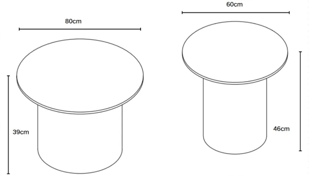 Table Basse BAIETA Pied Métal Noir Plateau MDF Effet Noir 80+60cm