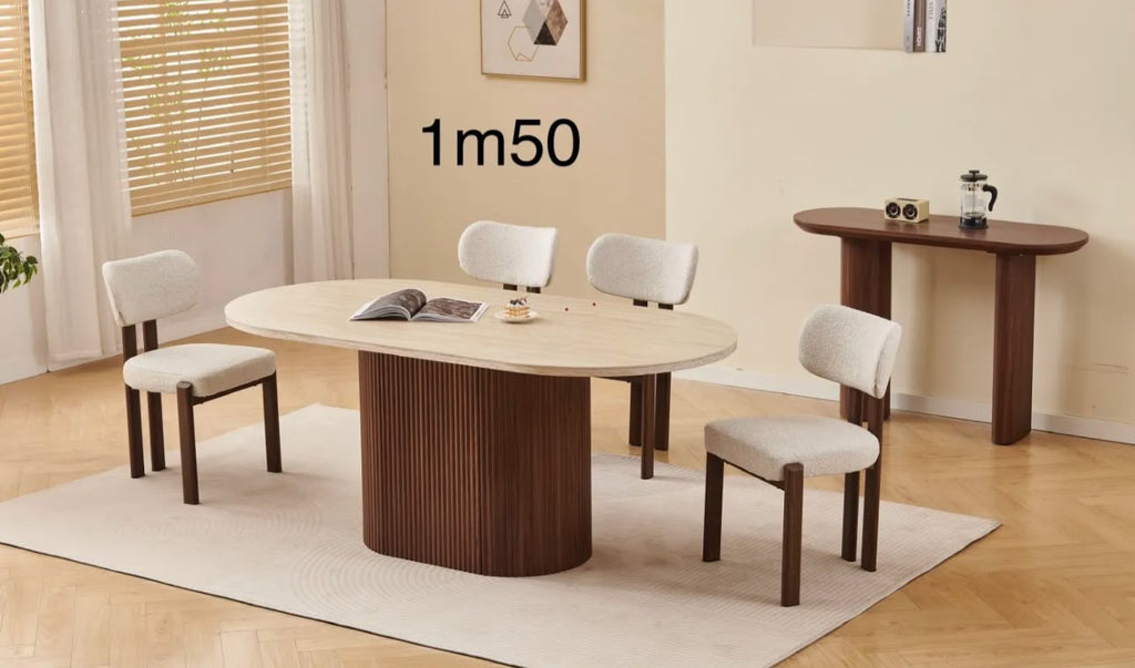 Table à Manger Porta Noyer Travertin 150