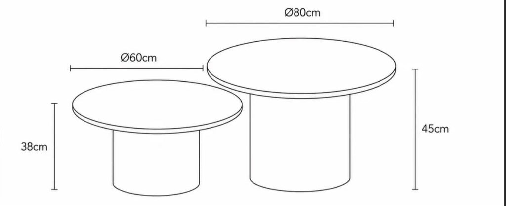 Table Basse CERCLE Effet Noyer 80+60cm