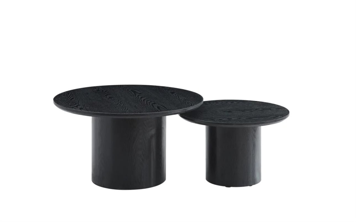 Table Basse CERCLE Effet Noir 80+60cm