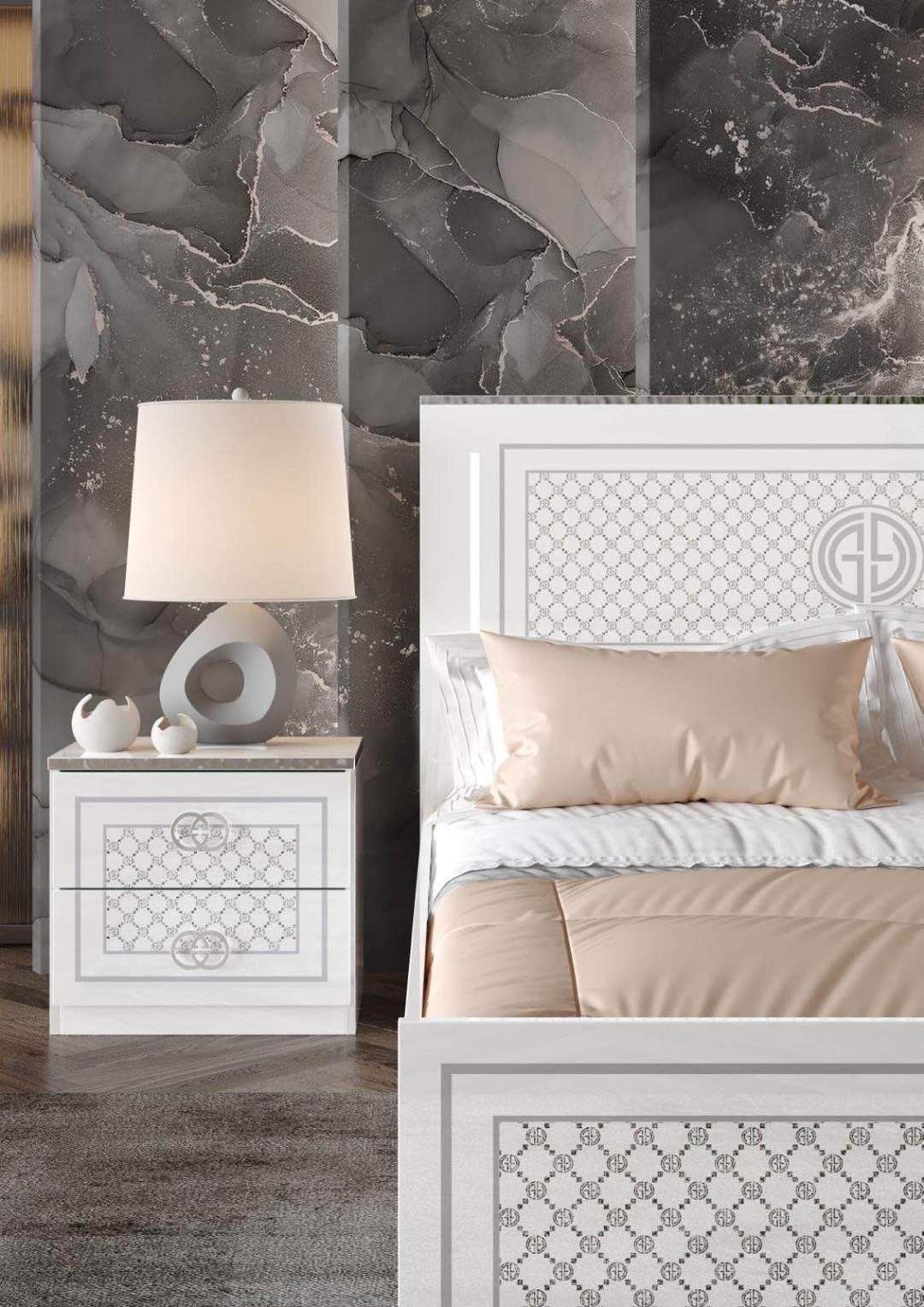 CHAMBRE A COUCHER GUGI BLANC ARGENT 799