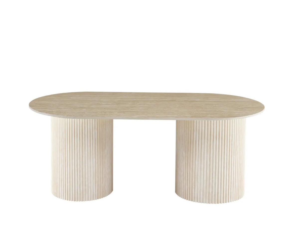 Table Basse KINSHASA Effet Travertin Mat 120x60x45cm
