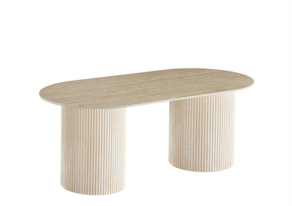 Table Basse KINSHASA Effet Travertin Mat 120x60x45cm