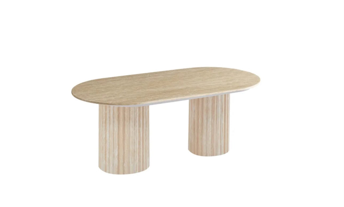 Table Basse KEYSHA Effet Travertin Céramique 120x60x45cm