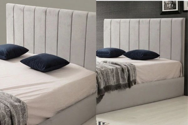 Cadre De Lit POLO GRIS - Velours