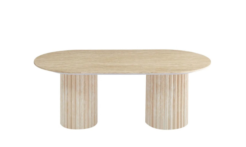 Table Basse KEYSHA Effet Travertin Céramique 120x60x45cm
