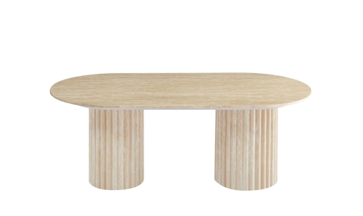 Table Basse KEYSHA Effet Travertin Céramique 120x60x45cm