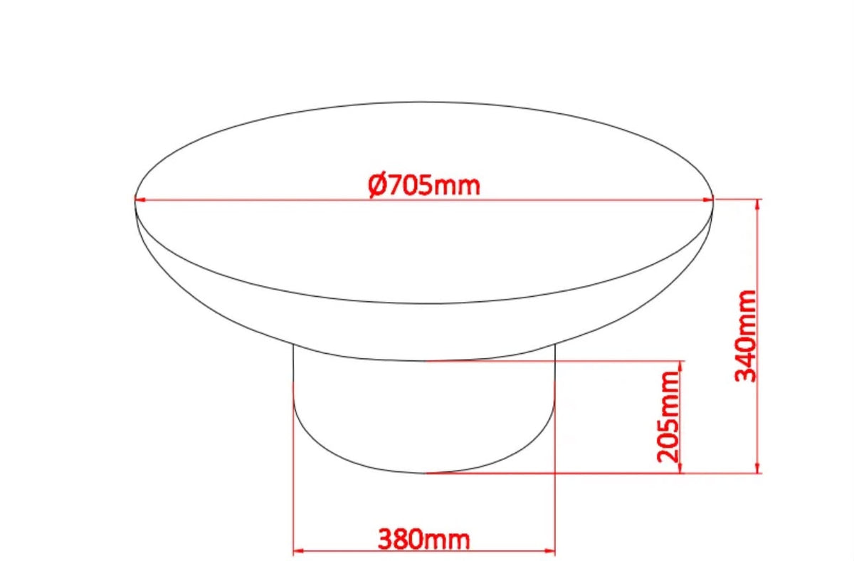 Table Basse GALET Fibre de Verre Renforcée Effet Travertin Mat