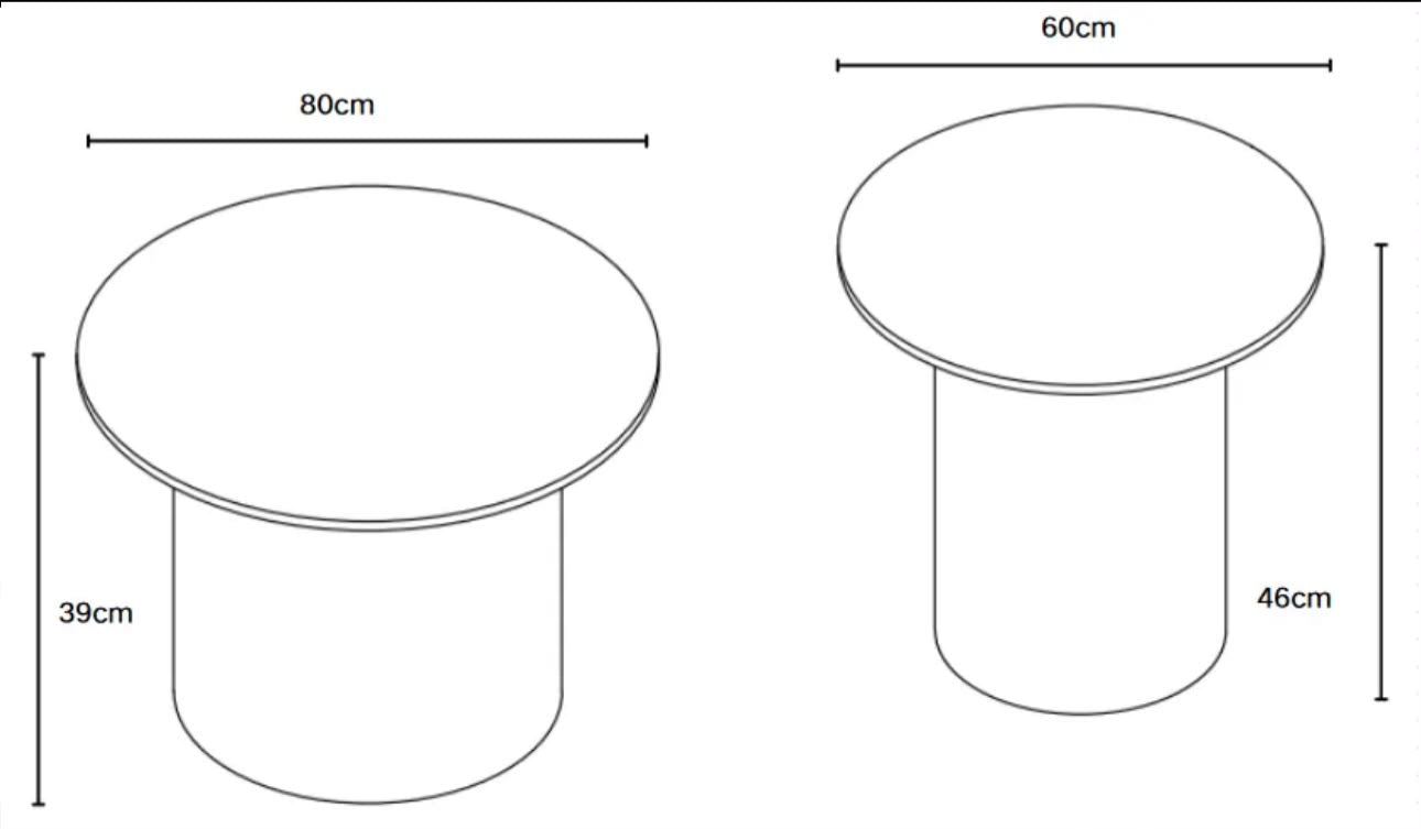 Table Basse BAIETA Pied Effet Noyer Plateau Céramique Travertin Mat 80+60cm
