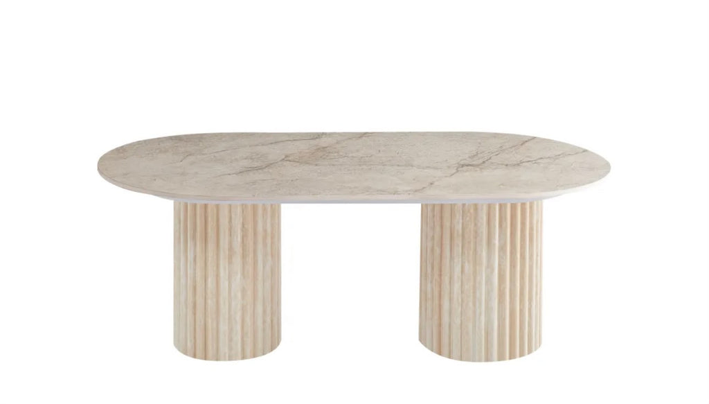 Table Basse KEYSHA Effet Travertin Céramique Shakespeare 120x60x45cm