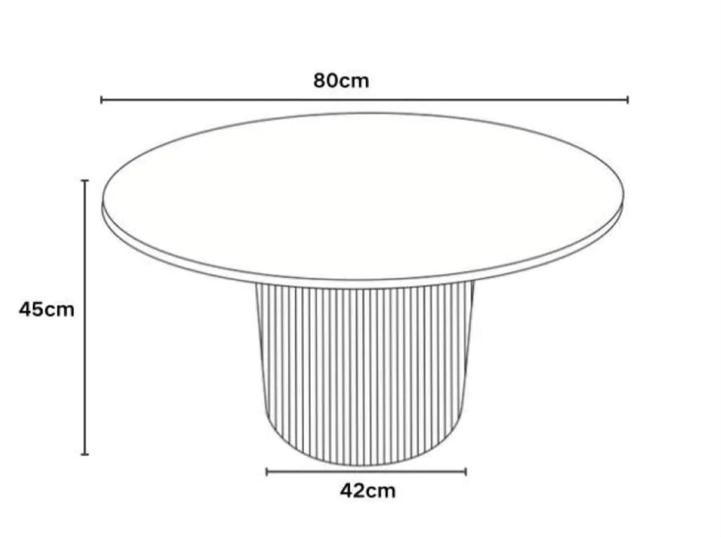 Table Basse FAMOUS Pied Effet Noyer Plateau Céramique Travertin Brillant 80cm