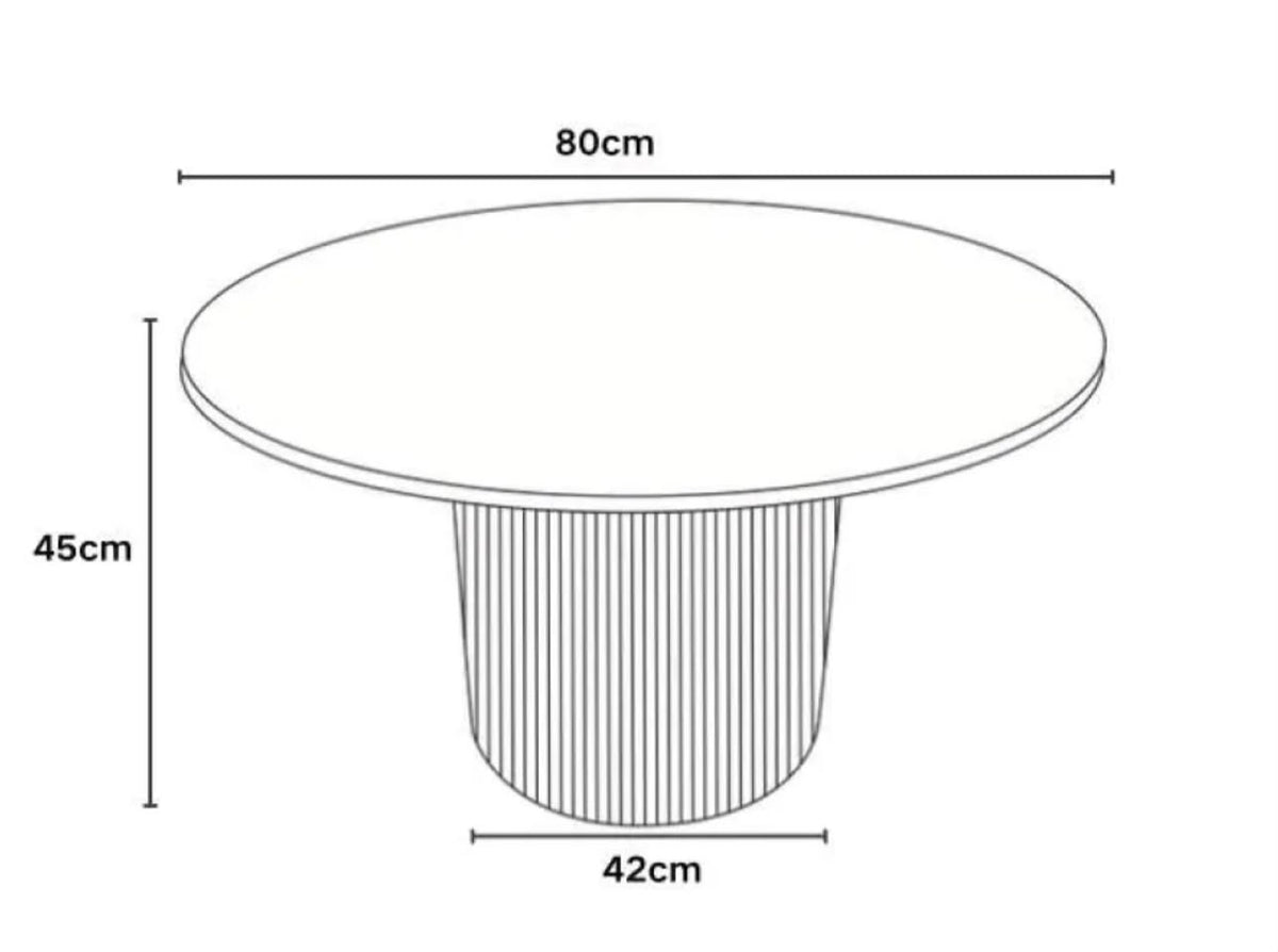 Table Basse FAMOUS Pied Effet Noyer Plateau Céramique Travertin Brillant 80cm