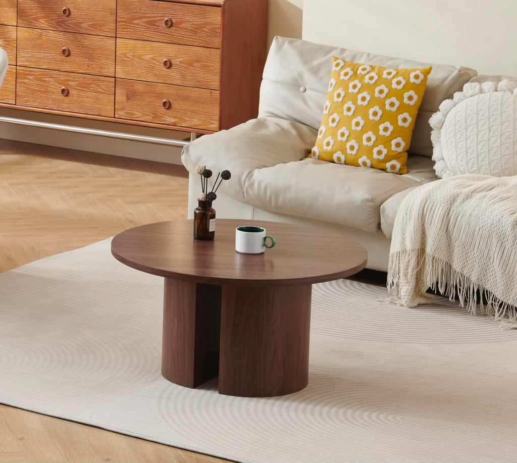 Table Basse Effet Noyer Victoria 90cm