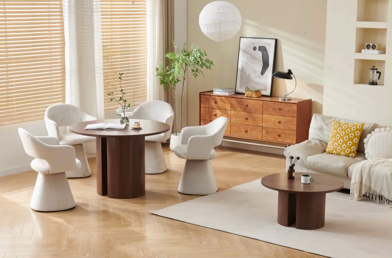 Table Basse Effet Noyer Victoria 90cm