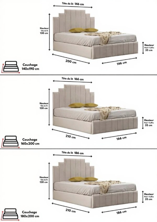 Cadre De Lit NATURA BEIGE - Velours