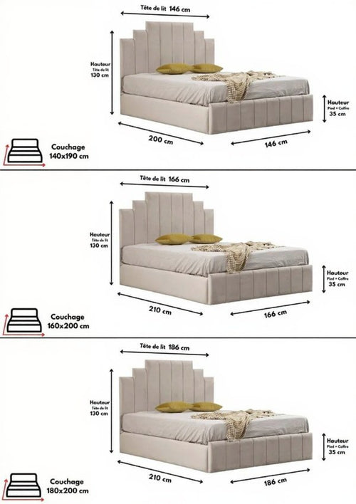 Cadre De Lit NATURA BEIGE - Velours