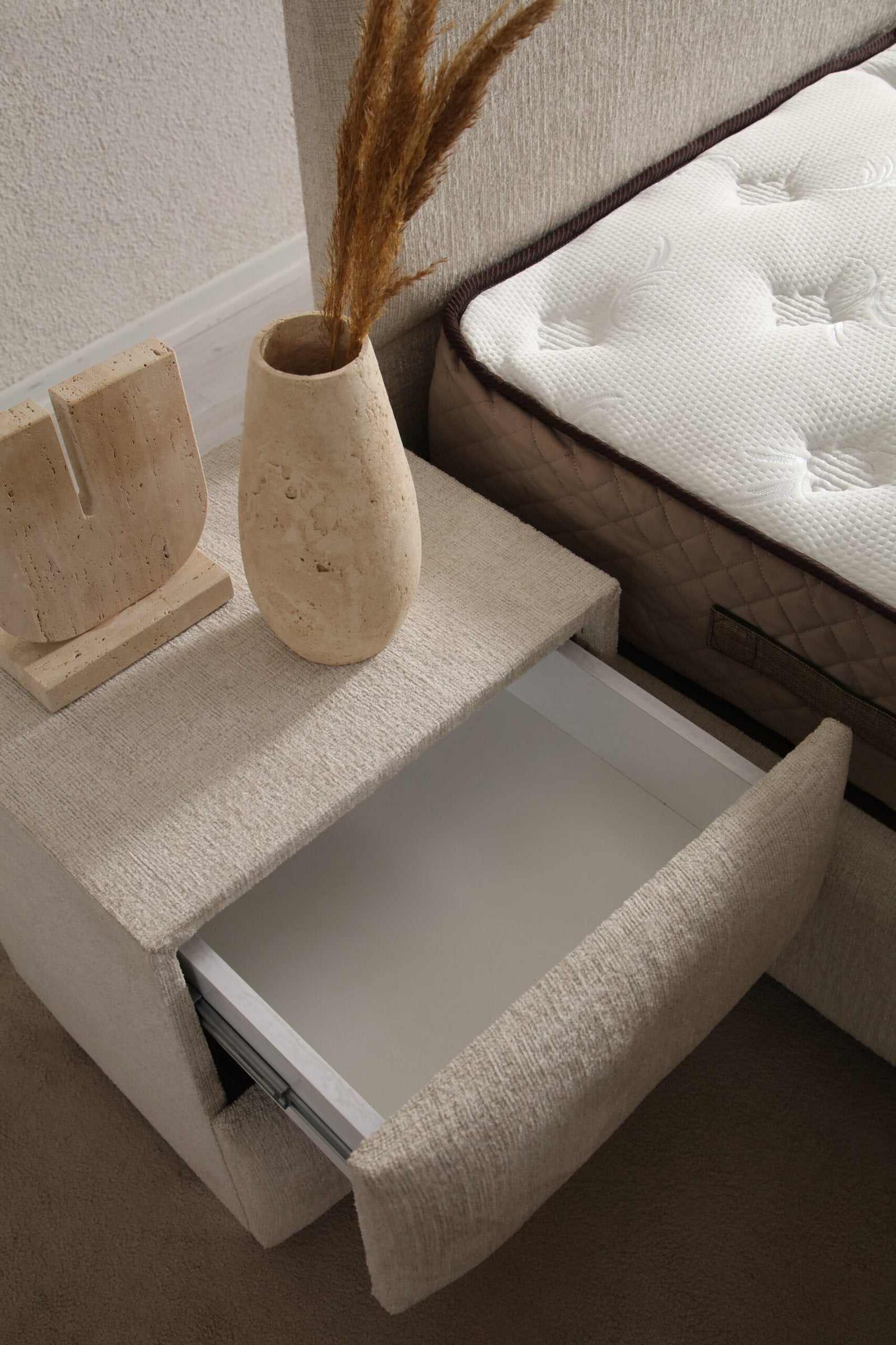 Lit Coffre Enfant JADE BLANC CASSE - CHENILLE