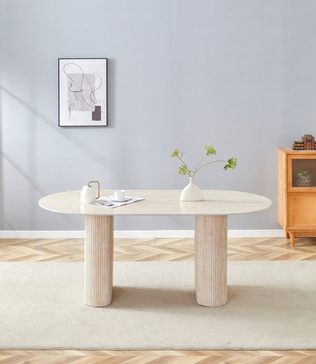 TABLE REPAS EXTENSIBLE NYSA PIED METAL NOIR CERAMIQUE