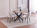 TABLE REPAS JESSICA METAL NOIR CHENE GRIFEE