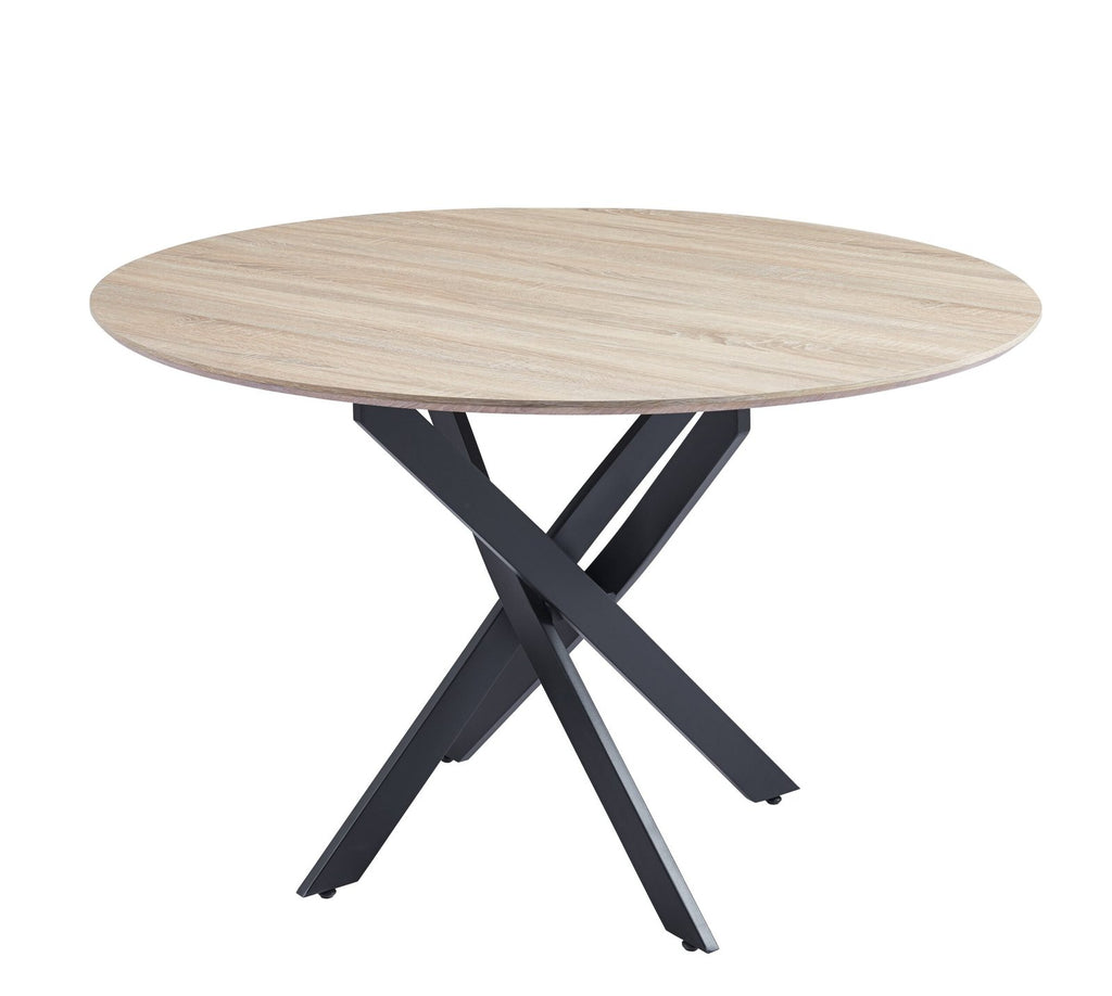 TABLE REPAS JESSICA METAL NOIR CHENE GRIFEE