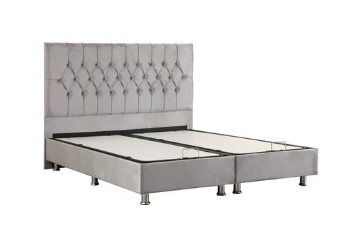 Lit Coffre HUGO GREY - Velours