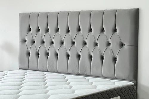 Lit Coffre HUGO GREY - Velours