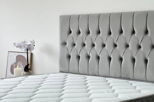 Lit Coffre HUGO GREY - Velours