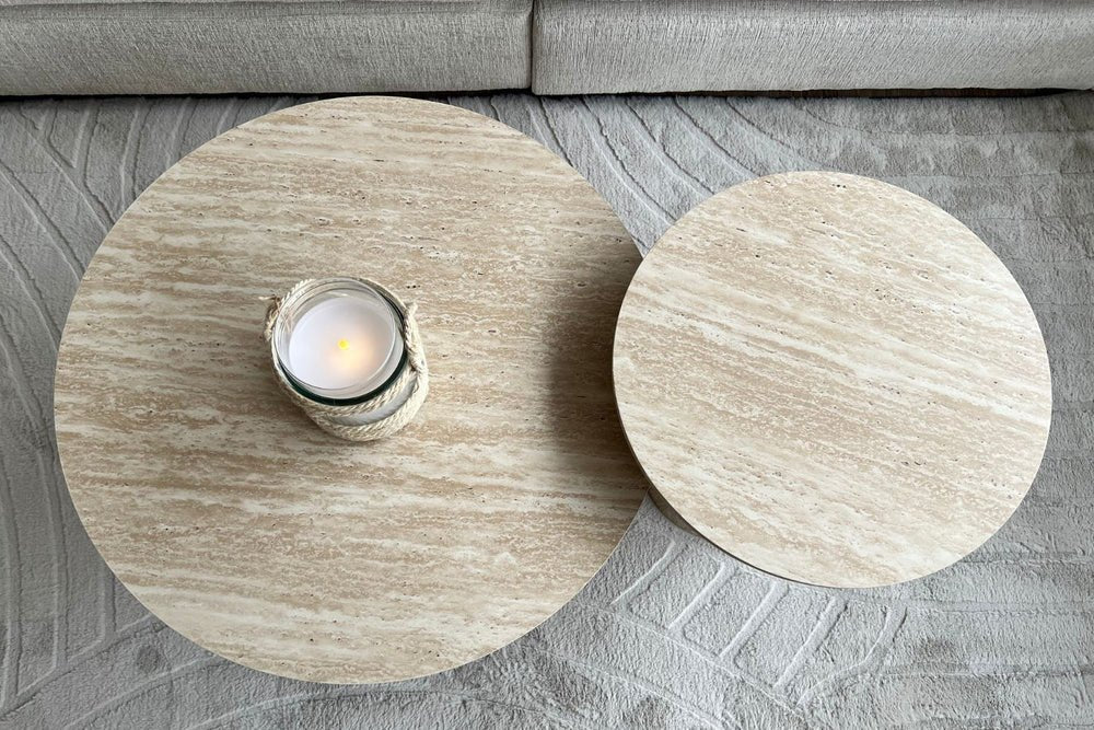 Table Basse Alba Effet Travertin