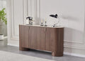 Buffet Iconic Travertin Céramique Noyer