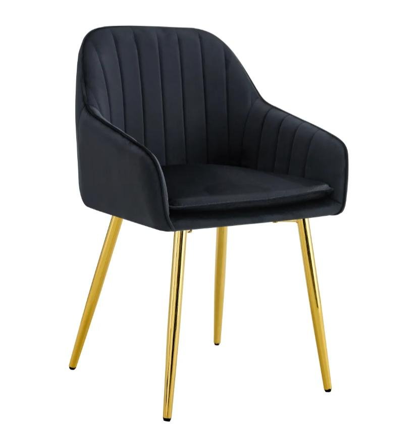 Chaise Avec Accoudoir Kanvas Pieds Gold