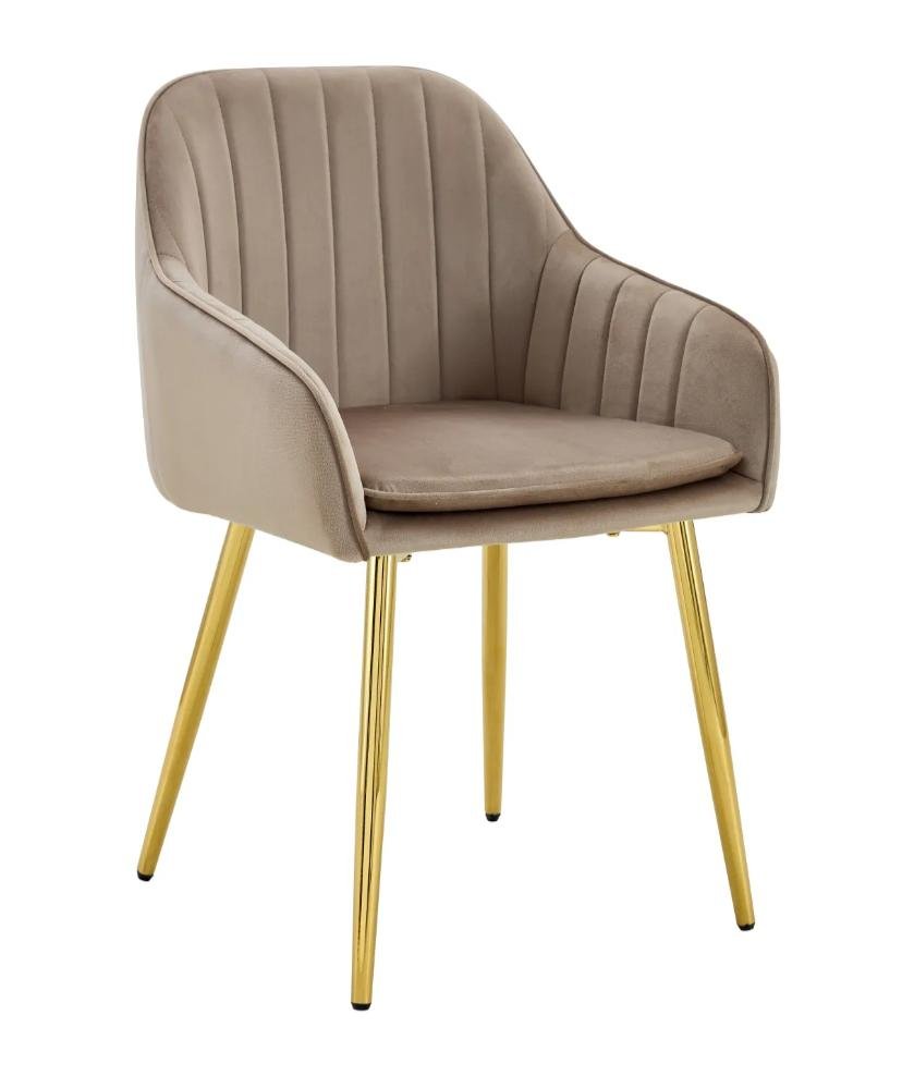 Chaise Avec Accoudoir Kanvas Pieds Gold