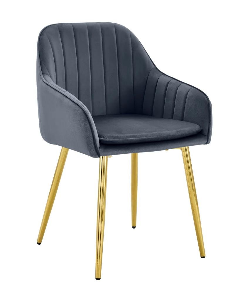 Chaise Avec Accoudoir Kanvas Pieds Gold