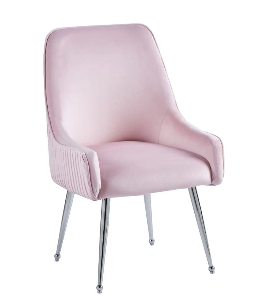 CHAISE LUXURY CHROME VELOURS BEIGE ASSISE EN VELOURS, PIETEMENT EN ACIER CHROME