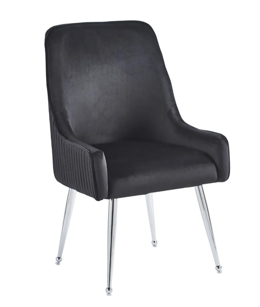 CHAISE LUXURY CHROME VELOURS BEIGE ASSISE EN VELOURS, PIETEMENT EN ACIER CHROME