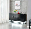 Buffet Alya – Bois Laqué & Pieds Noirs avec Éclairage LED