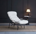 FAUTEUIL MONICA – MÉTAL NOIR & DOUDOU BLANC