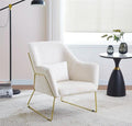 FAUTEUIL BASKA – PIEDS GOLD & LAINE BEIGE