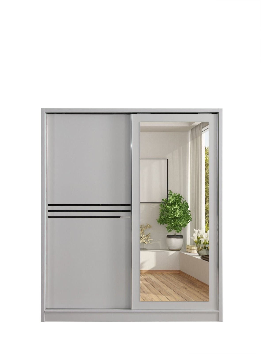 Armioire Coulissante Argent 160