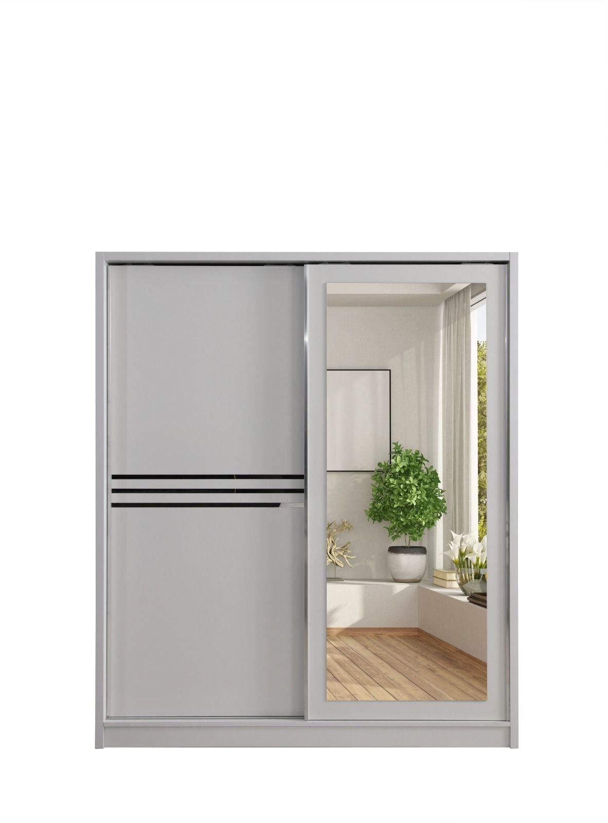 Armioire Coulissante Argent 160