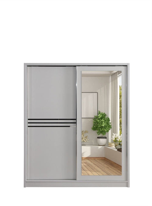 Armioire Coulissante Argent 160