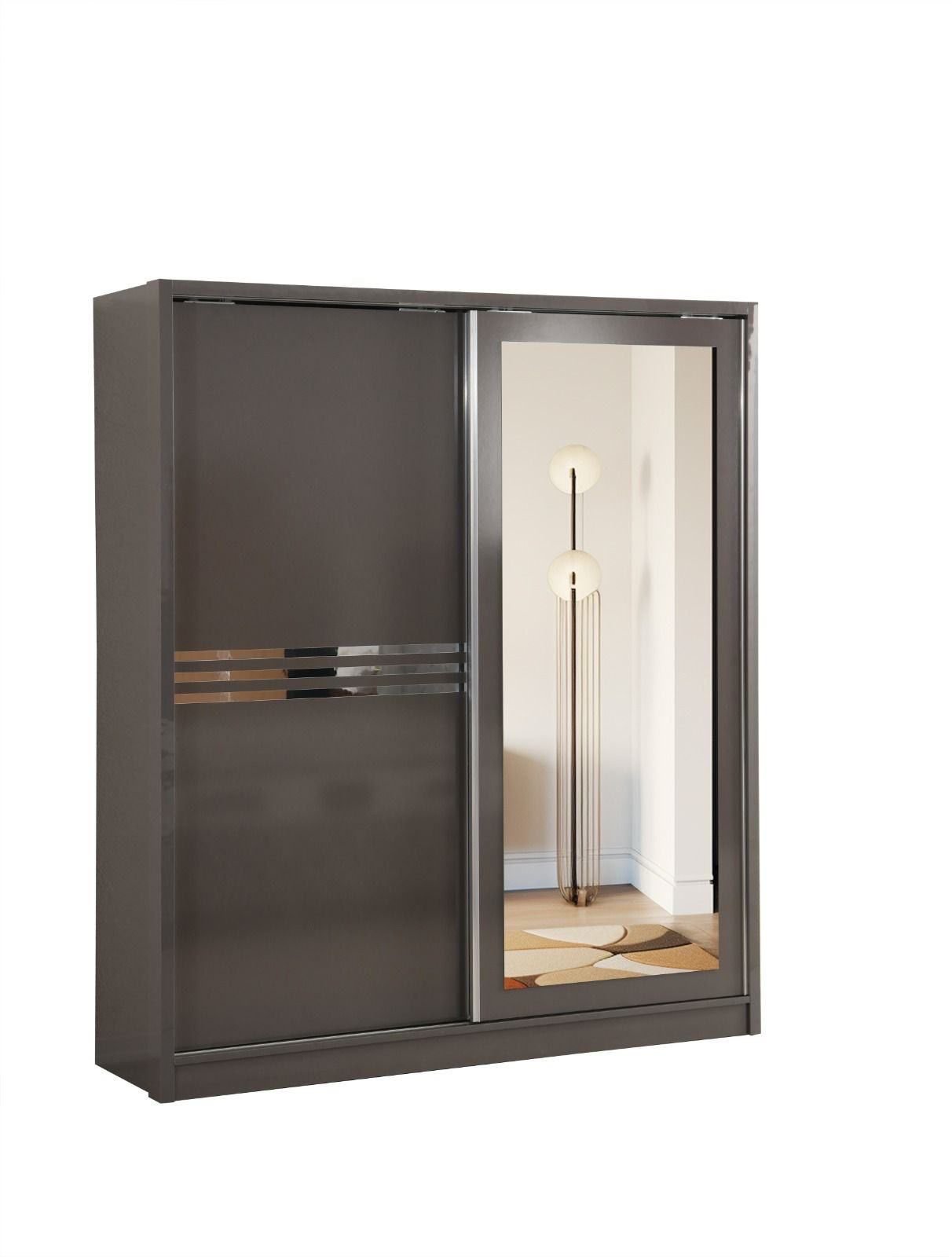 Armioire Coulissante Argent 160
