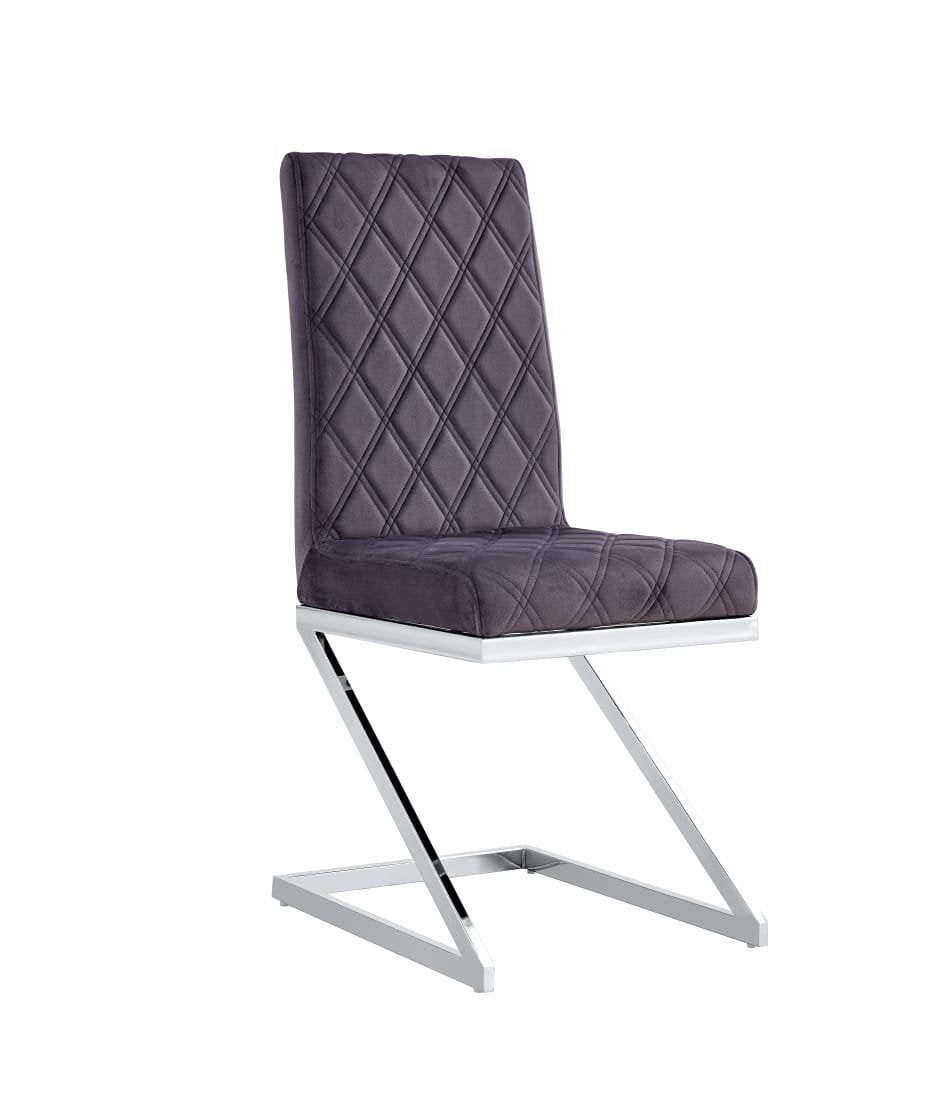 CHAISE COCOMAT MATELASSEE VELOURS ANTHRACITE