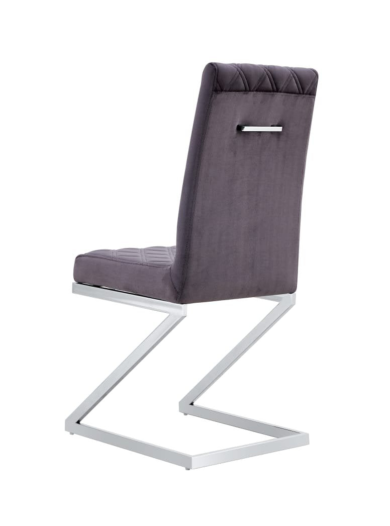 CHAISE COCOMAT MATELASSEE VELOURS ANTHRACITE