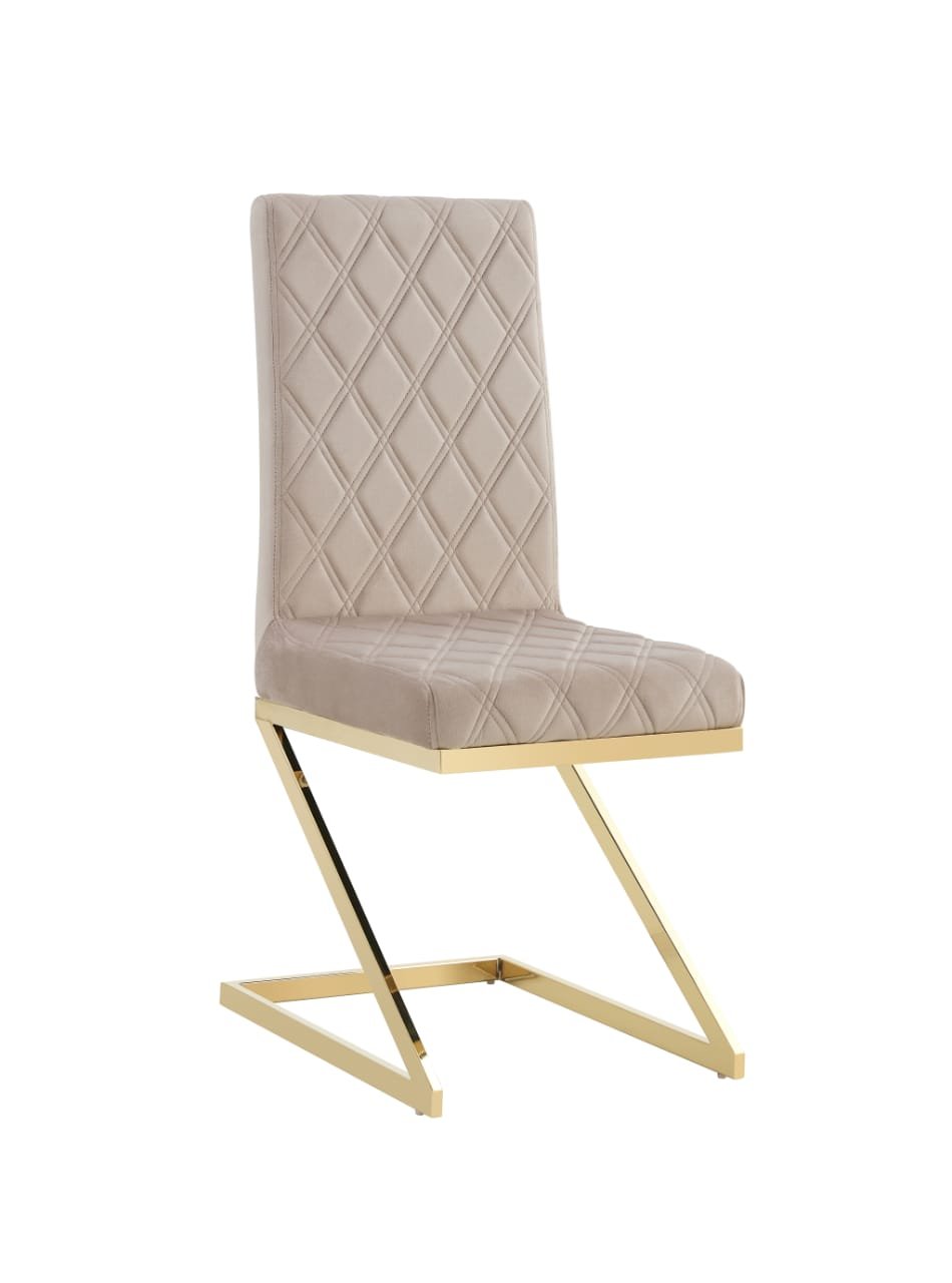 Chaise Cocomat Matelassée Gold Velours Moka