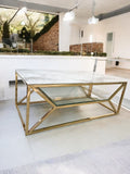 TABLE BASSE ROMI MARBRE DORE
