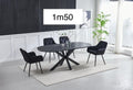 TABLE A MANGER CERAMIQUE OPHELIA NOIR PIED NOIR