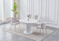 TABLE A MANGER RALLONGE CERAMIQUE SOFIA PIED BLANC