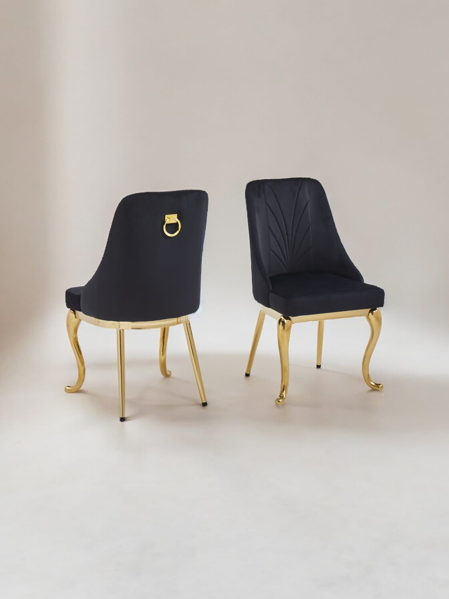 Chaise Baroka Doré Noir