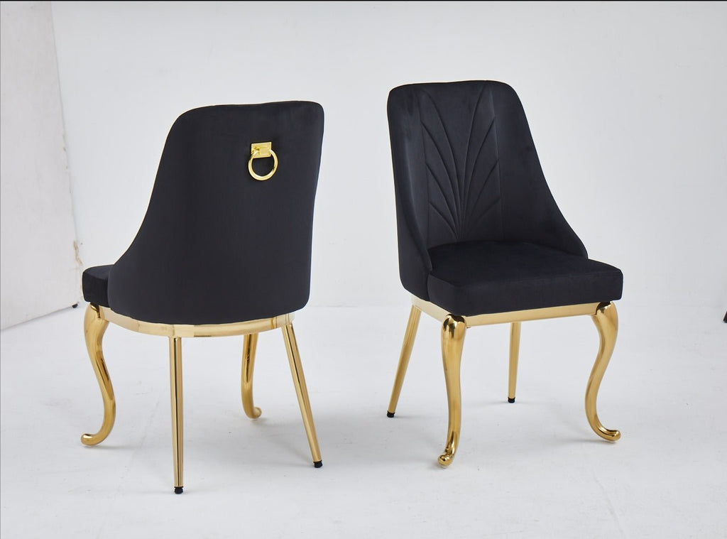 Chaise Baroka Doré Noir